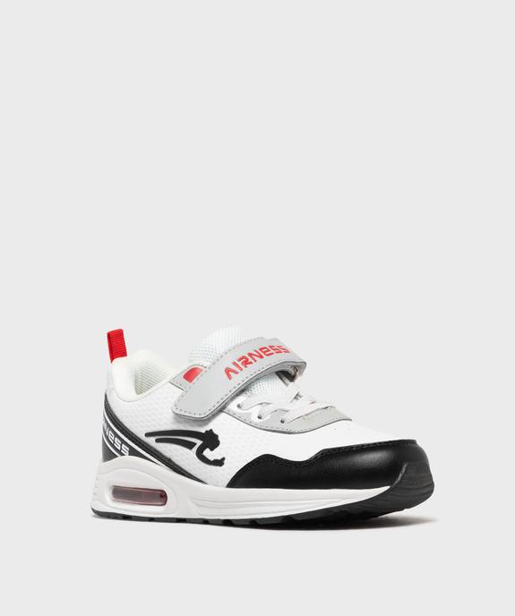 Baskets à scratch bicolores avec semelle à bulle d’air garçon - Airness vue2 - AIRNESS - GEMO