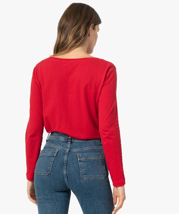 Tee-shirt femme à manches longues et large col rond vue3 - GEMO(FEMME PAP) - GEMO