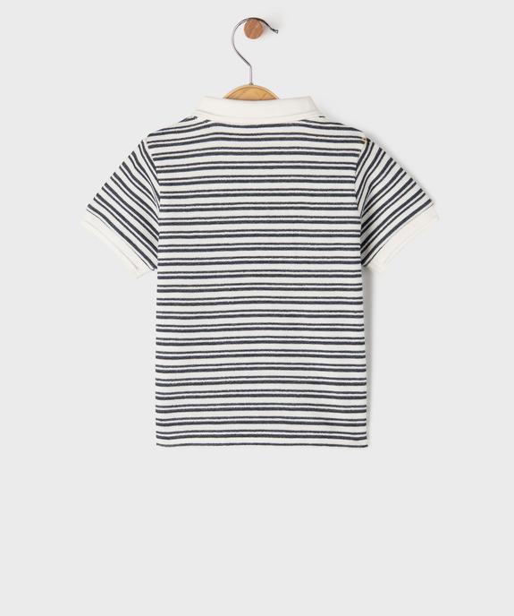 Polo manches courtes en maille fantaisie bébé garçon vue3 - GEMO(BEBE DEBT) - GEMO