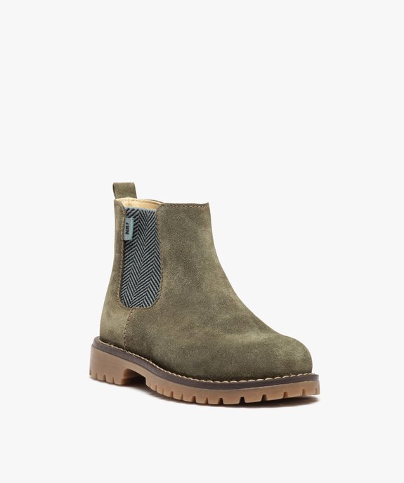 Boots garçon style Chelsea dessus en cuir uni – NA! vue2 - NA! - GEMO