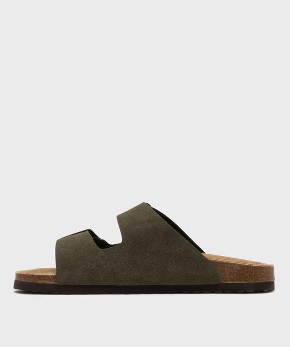 Mules à larges brides avec semelle intérieure cuir homme - Urban Steps vue3 - URBAN STEPS - GEMO