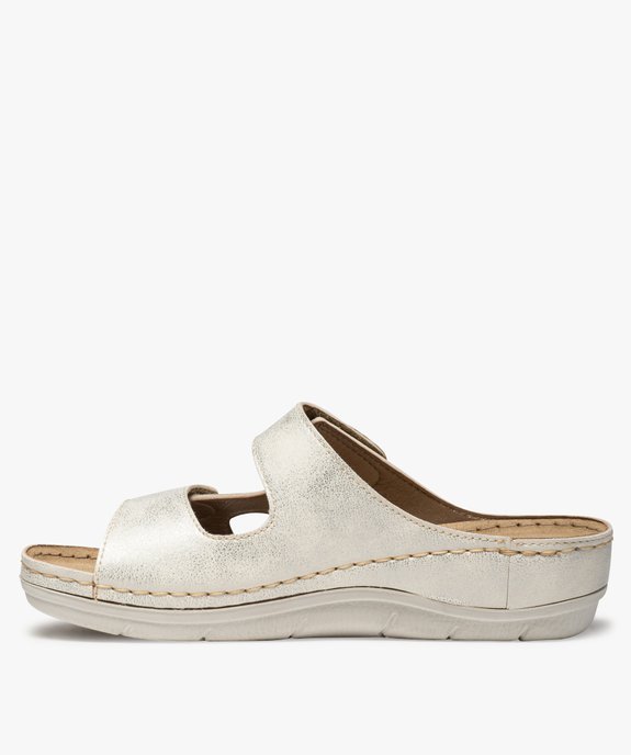 Mules femme confort dessus larges brides à scratch vue3 - GEMO (CONFORT) - GEMO