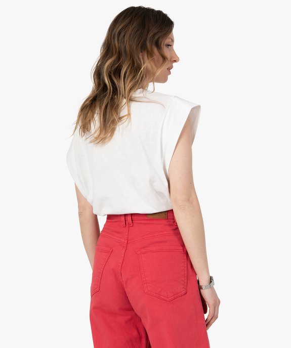 Tee-shirt femme sans manches avec motif sur le buste vue3 - GEMO(FEMME PAP) - GEMO