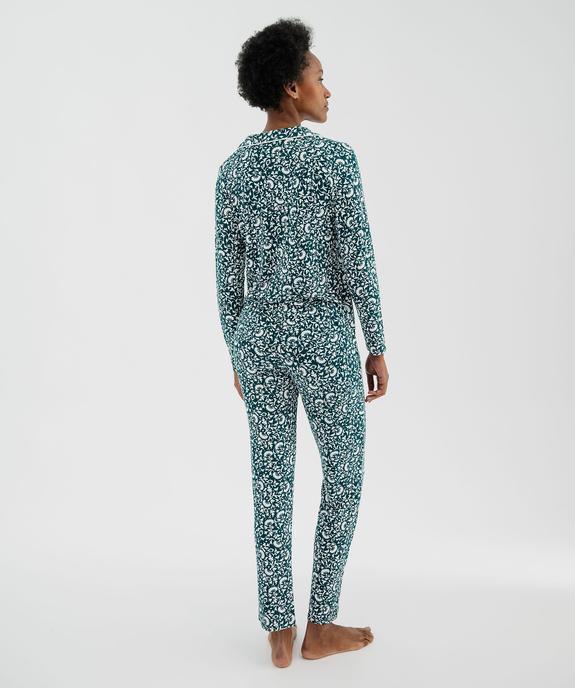 Pyjama deux pièces femme : chemise et pantalon vue3 - GEMO 4G FEMME - GEMO