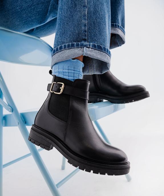 Boots dessus cuir avec semelle crantée femme - Tanéo - TANEO Boots dessus cuir avec semelle crantée femme - Tanéo vue8 - TANEO - GEMO