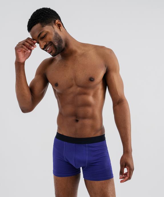 Boxers en coton biologique uni et imprimé homme (lot de 2) vue1 - GEMO 4G HOMME - GEMO