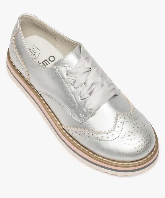 Derbies fille métallisés à lacets ruban et semelle crantée vue5 - GEMO (ENFANT) - GEMO