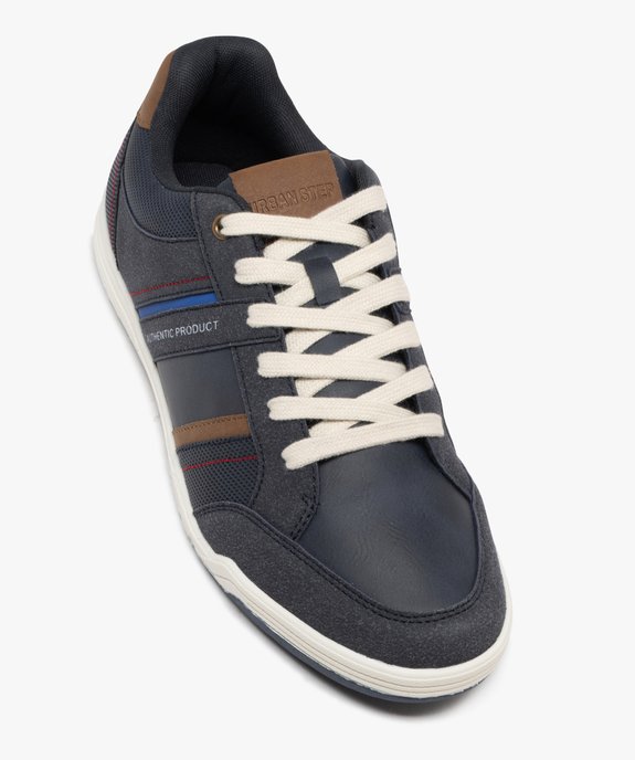 Baskets basses à lacets et jeu de matières homme vue6 - URBAN STEPS - GEMO