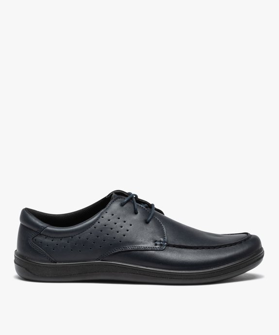 Chaussures bateau homme confort dessus cuir uni vue1 - GEMO (CONFORT) - GEMO