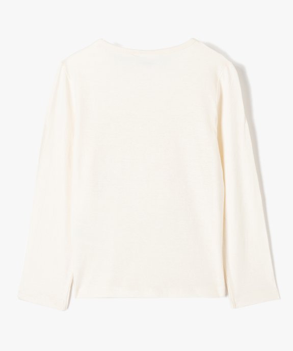 Tee-shirt fille à manches longues imprimé - La Reine des Neiges vue3 - REINE DES NEIGE - GEMO