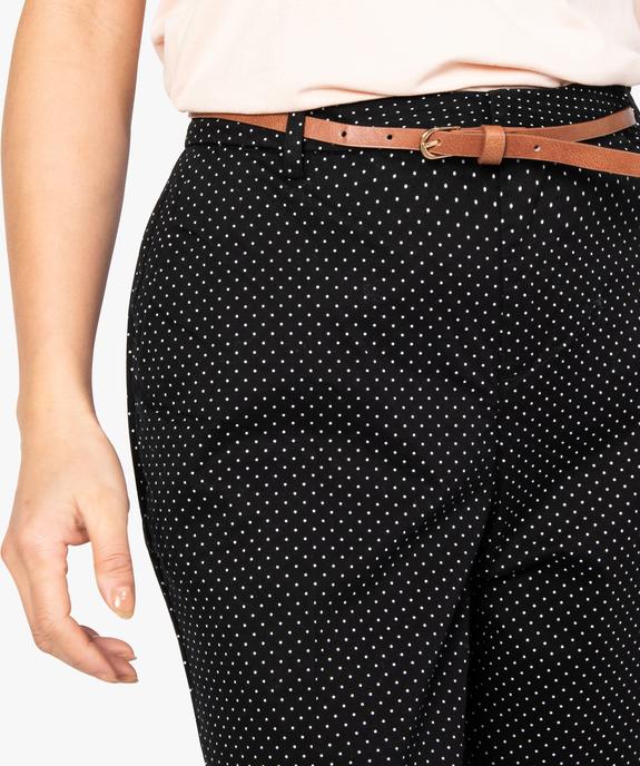 Pantalon femme avec motifs pois et ceinture amovible vue2 - GEMO(FEMME PAP) - GEMO