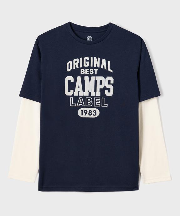 Tee-shirt manches longues effet 2-en-1 imprimé garçon - Camps United vue1 - CAMPS GEMO FOR GOOD - GEMO