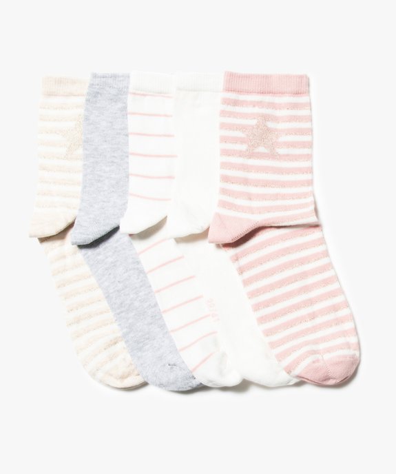 Lot de 5 paires de chaussettes rayées vue1 - GEMO(HOMWR FEM) - GEMO