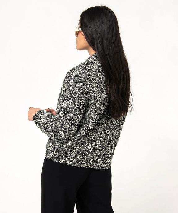 Veste femme matelassée à motifs fermeture zippée vue3 - GEMO 4G FEMME - GEMO