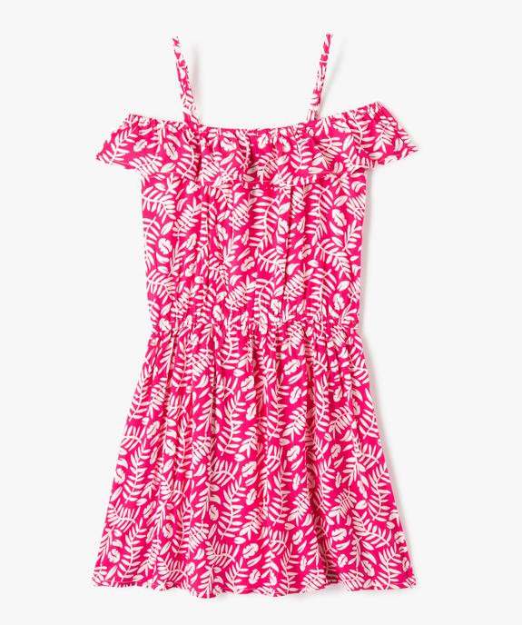 Robe fille imprimée à bretelles et col volanté  vue3 - GEMO (ENFANT) - GEMO