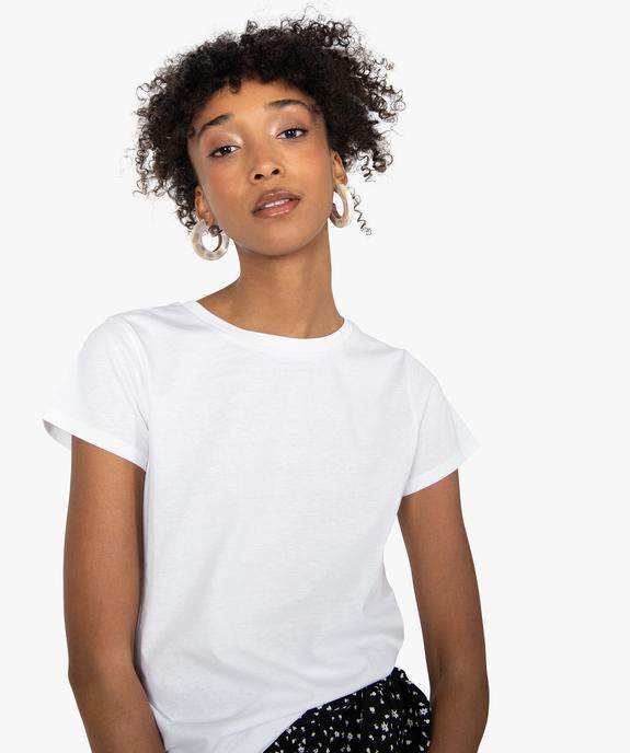 Tee-shirt femme à manches courtes et col rond vue2 - GEMO 4G FEMME - GEMO