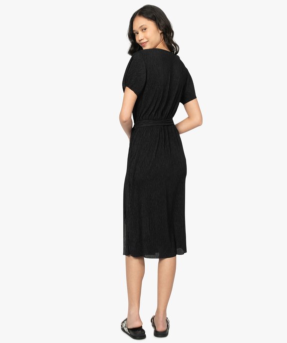 Robe femme portefeuille à manches courtes vue3 - GEMO(FEMME PAP) - GEMO
