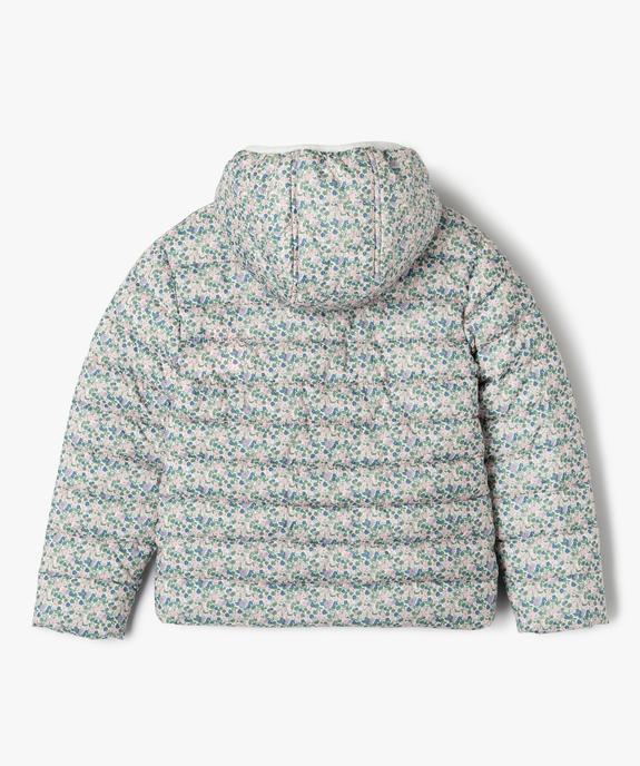 Doudoune déperlante à capuche et motif fleuri fille vue5 - GEMO 4G FILLE - GEMO