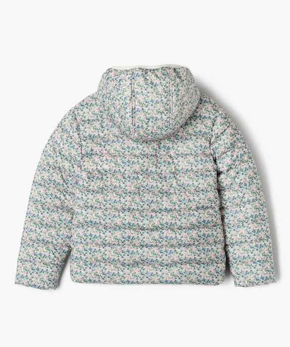 Doudoune déperlante à capuche et motif fleuri fille vue5 - GEMO 4G FILLE - GEMO