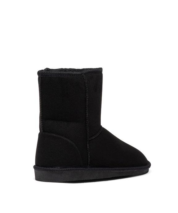 Boots fourrées femme à talon plat dessus suédine unie  vue4 - VALENTINA BALDA - GEMO