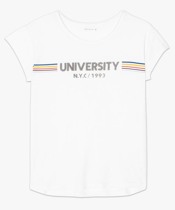 Tee-shirt femme loose à manches courtes avec inscription vue4 - FOLLOW ME - GEMO