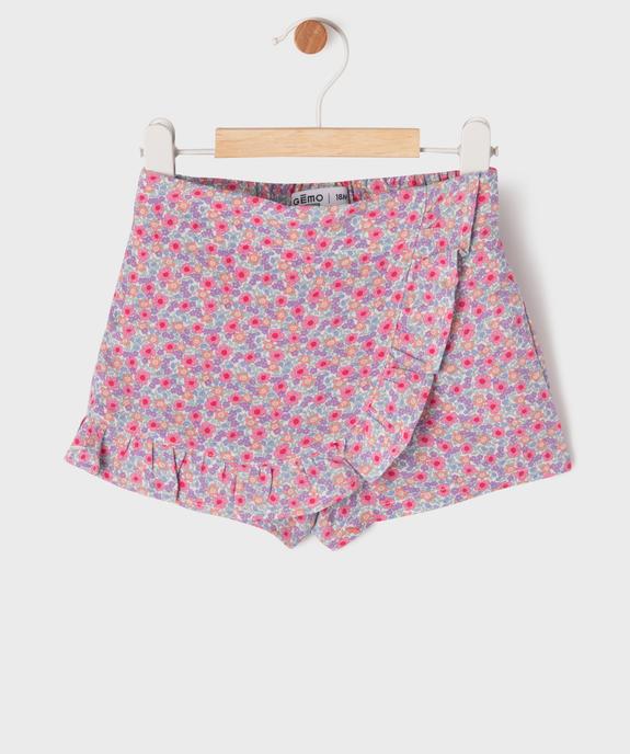 Short jupe à motifs fleuris bébé fille vue1 - GEMO(BEBE DEBT) - GEMO