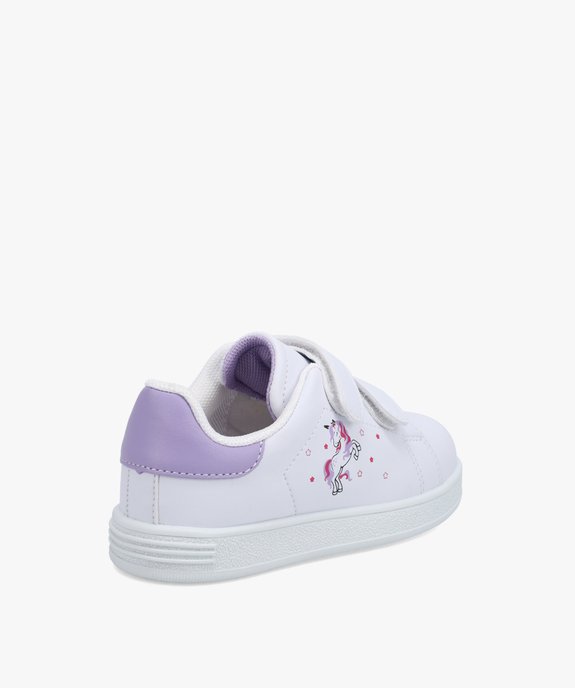 Baskets fille imprimées licorne sur le côté fermeture scratch vue4 - GEMO (ENFANT) - GEMO