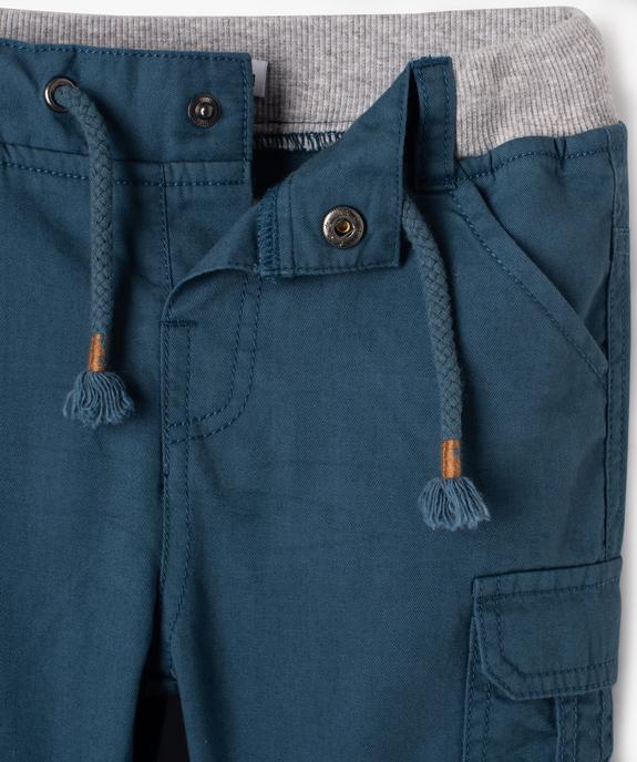 Pantalon coupe cargo doublé avec taille élastique bébé garçon  vue2 - GEMO(BEBE DEBT) - GEMO