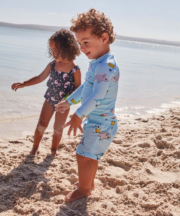 Tee-shirt anti UV bain bébé garçon à motifs marins vue1 - GEMO(BEBE DEBT) - GEMO
