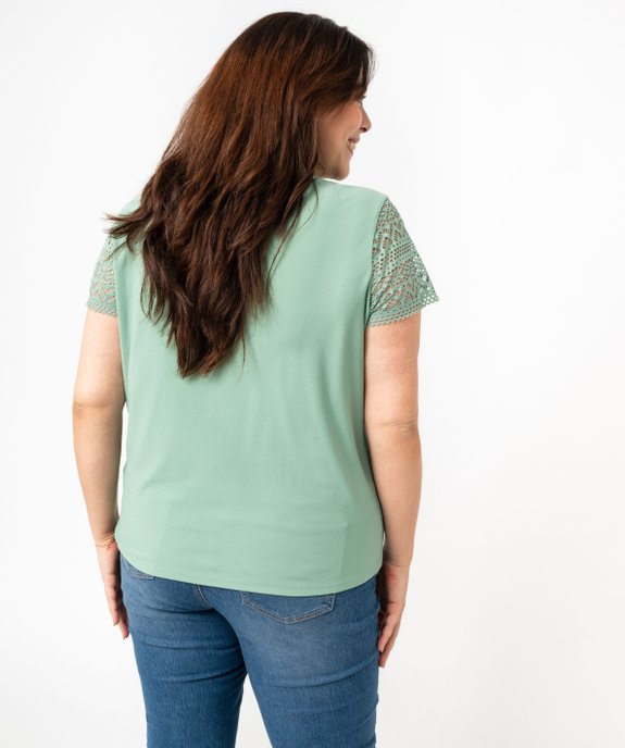 Blouson manches courtes ajourées en maille fluide femme grande taille vue3 - GEMO (G TAILLE) - GEMO