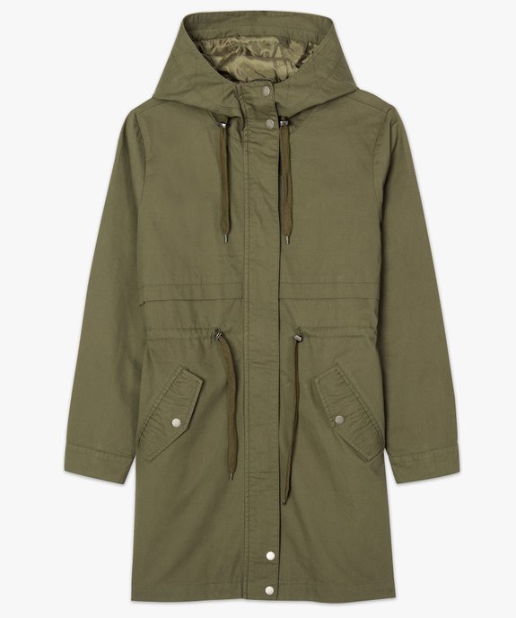 Parka femme fine mi-longue à capuche vue4 - GEMO(FEMME PAP) - GEMO