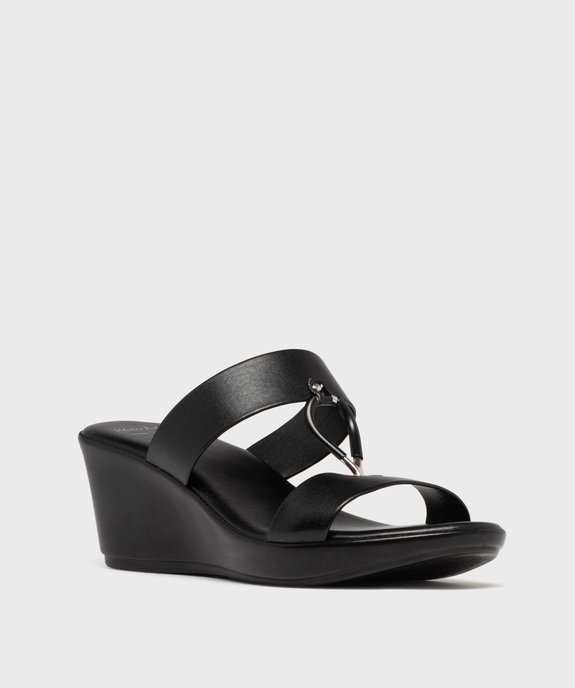 Mules à talon compensé et larges brides fantaisie femme vue2 - VALENTINA BALDA - GEMO