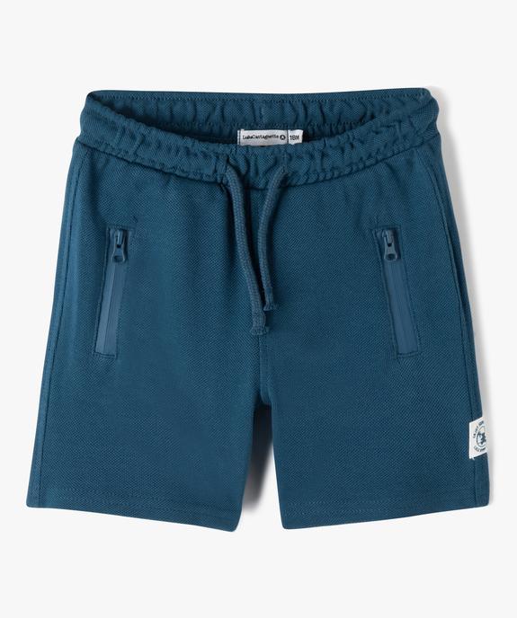 Short bébé garçon en maille piquée à taille élastiquée - LuluCastagnette. vue1 - LULUCASTAGNETTE - GEMO