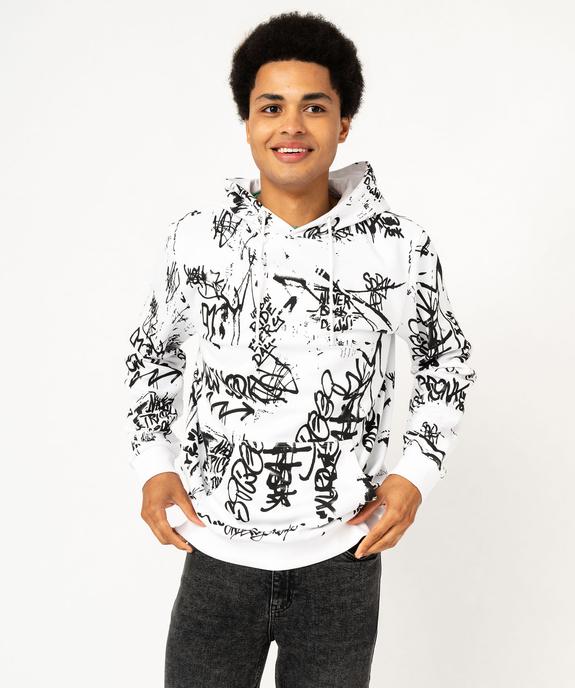Sweat à capuche imprimé homme vue1 - GEMO (HOMME) - GEMO