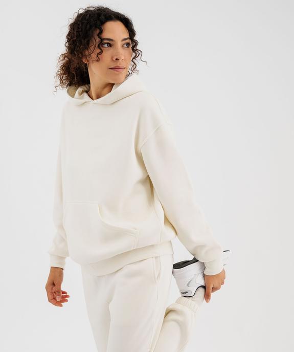 Sweat à capuche en molleton uni femme vue1 - GEMO 4G FEMME - GEMO