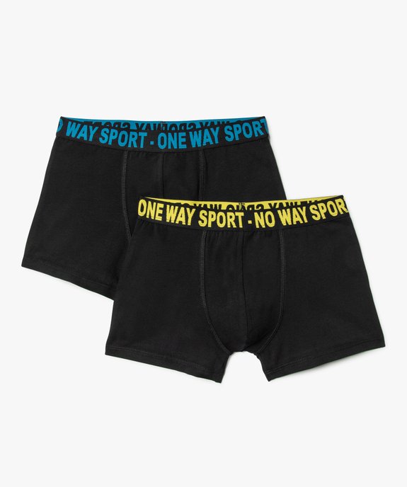Boxer garçon uni avec ceinture imprimée (lot de 2) vue1 - GEMO (JUNIOR) - GEMO