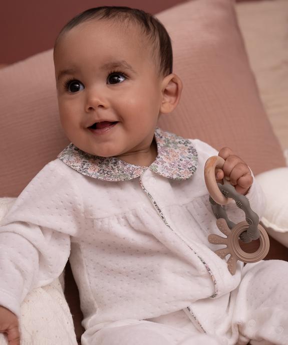 Pyjama en velours à col Claudine et ouverture devant bébé fille vue6 - GEMO 4G BEBE - GEMO