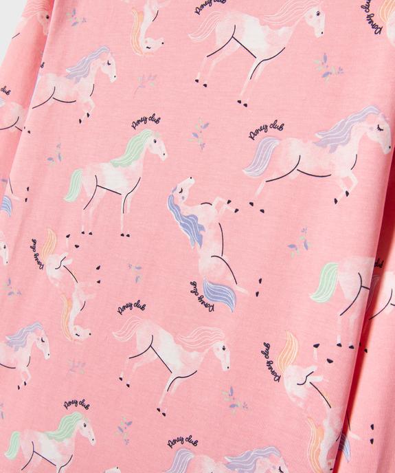 Pyjama en coton avec motifs poneys fille vue2 - GEMO 4G FILLE - GEMO