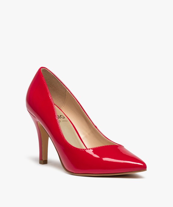 Escarpins femme unis et vernis à bout pointu vue2 - GEMO(URBAIN) - GEMO