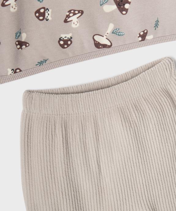 Ensemble 2 pièces sweat + pantalon côtelé bébé vue3 - GEMO(BB COUCHE) - GEMO