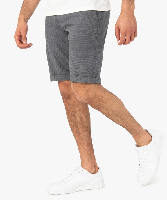 Bermuda homme en toile de coton extensible  vue1 - GEMO (HOMME) - GEMO