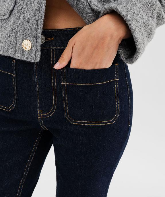 Jean flare taille haute à plis et poches plaquées femme vue2 - GEMO(FEMME PAP) - GEMO