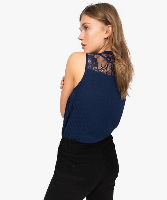 Blouse femme unie sans manches avec dentelle dans le dos vue3 - GEMO(FEMME PAP) - GEMO