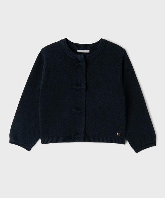 Gilet à col rond et petits noeuds fille - LuluCastagnette vue2 - LULUCASTAGNETTE - GEMO