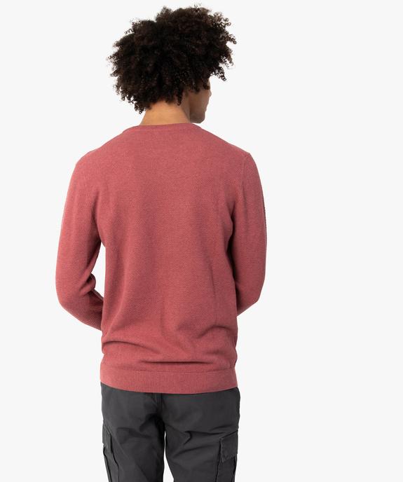 Pull homme en maille texturée vue3 - GEMO (HOMME) - GEMO