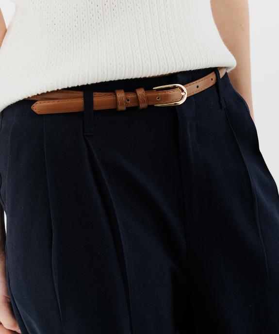Pantalon large en viscose et lin avec ceinture femme - LuluCastagnette vue2 - LULUCASTAGNETTE - GEMO
