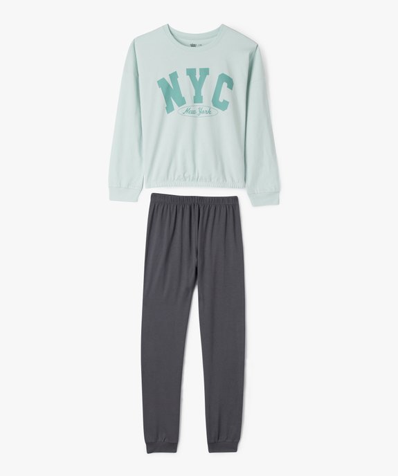 Pyjama 2 pièces en coton fille vue2 - GEMO 4G FILLE - GEMO