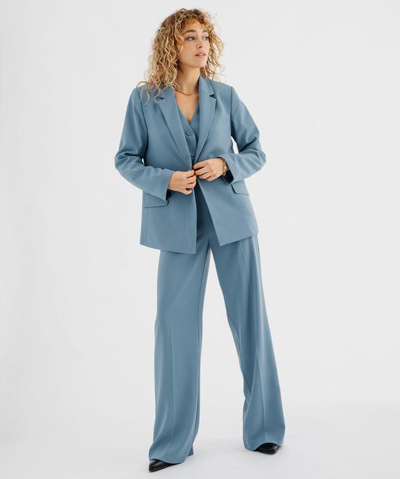 Veste blazer coupe droite fermeture un bouton femme vue4 - GEMO(FEMME PAP) - GEMO