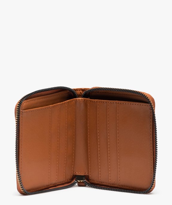 Portefeuille femme zippé uni avec bijou en forme de cœur vue3 - GEMO (ACCESS) - GEMO