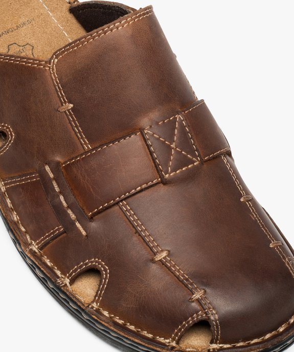Sandales homme forme mules effet surpiqué vue6 - GEMO (CASUAL) - GEMO